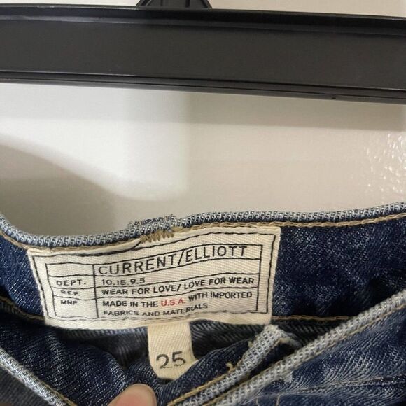 CURRENT/ELLIOTT denim light wash blue mini skirt raw edge size US 25 - Picture 2 of 4